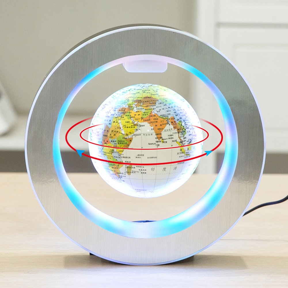 YANGHX levitation globe 4-inch suspended in a magnetic field enhances desk decor.