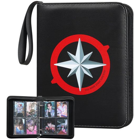 Yanmzmin Stray Photocards Binder front cover shows durable PU leather protection for long-term storage.