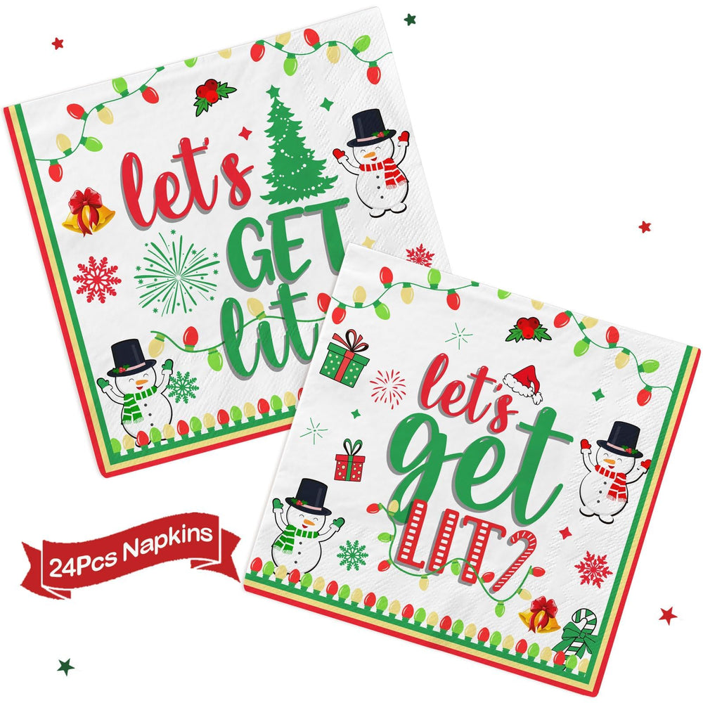 Yavxzvbw Let’s Get Lit napkins provide on-theme practicality for quick cleanup