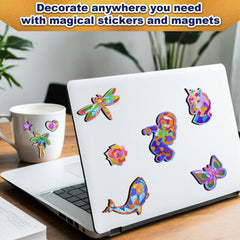 Yazhiji foil art kit foam stickers and magnets for playful, textured art.