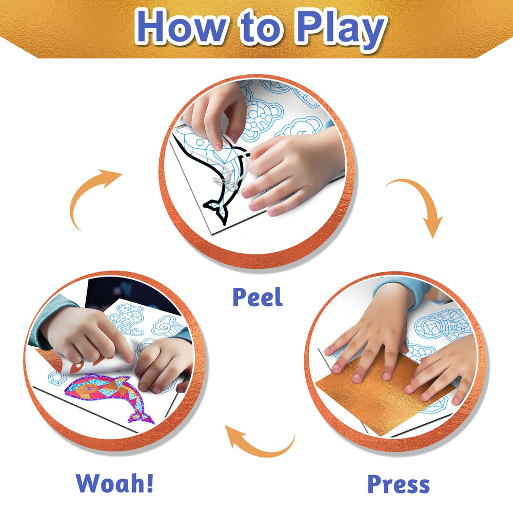 Yazhiji foil art kit glue-free, mess-free crafting experience.