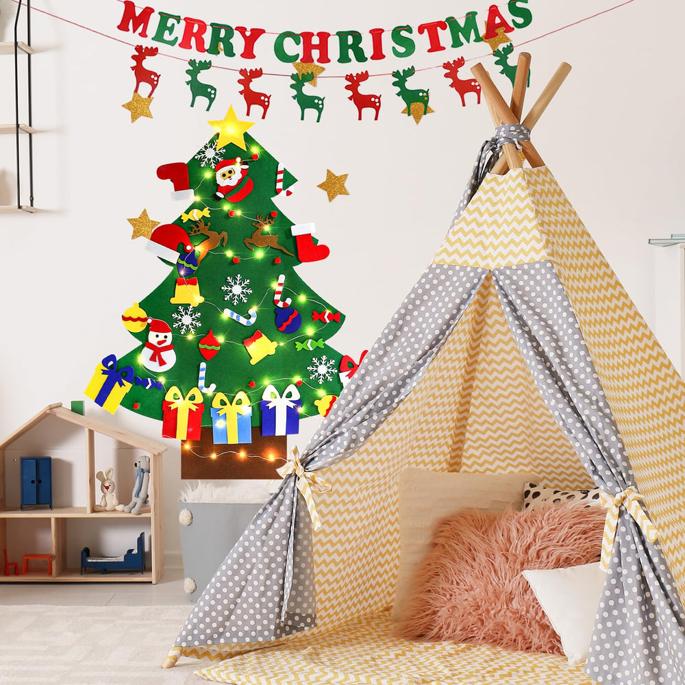 Yazi elk banner creates festive woodland vibes for holidays.
