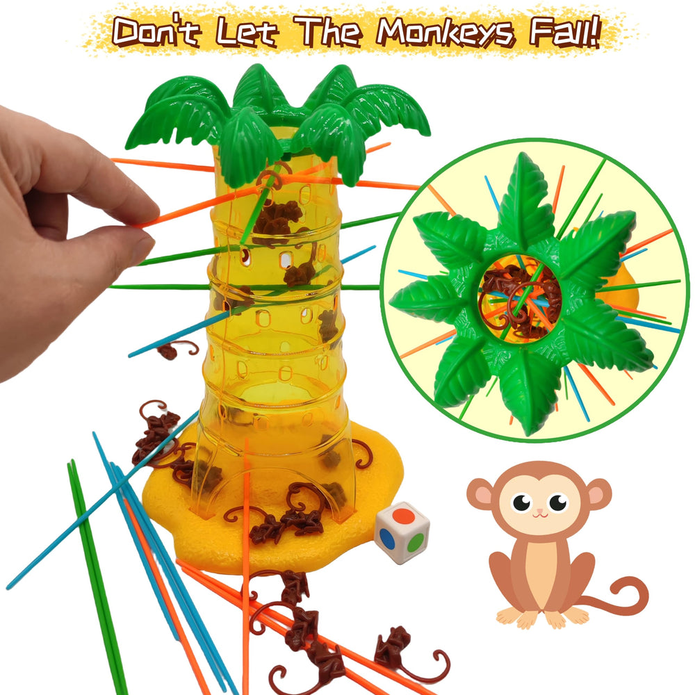 Ybgocot Kids Monkey Game colorful sticks heighten tension during each turn.
