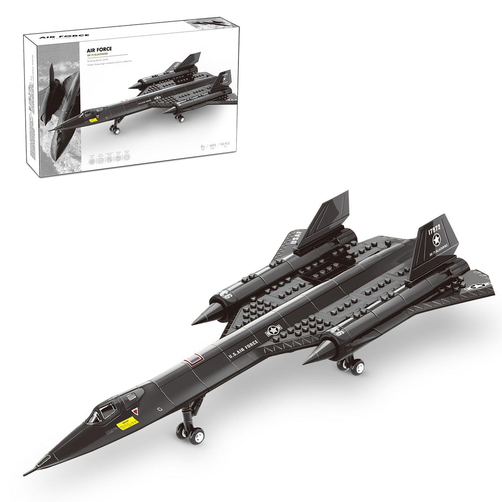 YBLOCK SR-71 fighter jet build set, detailed model for creative play and display.