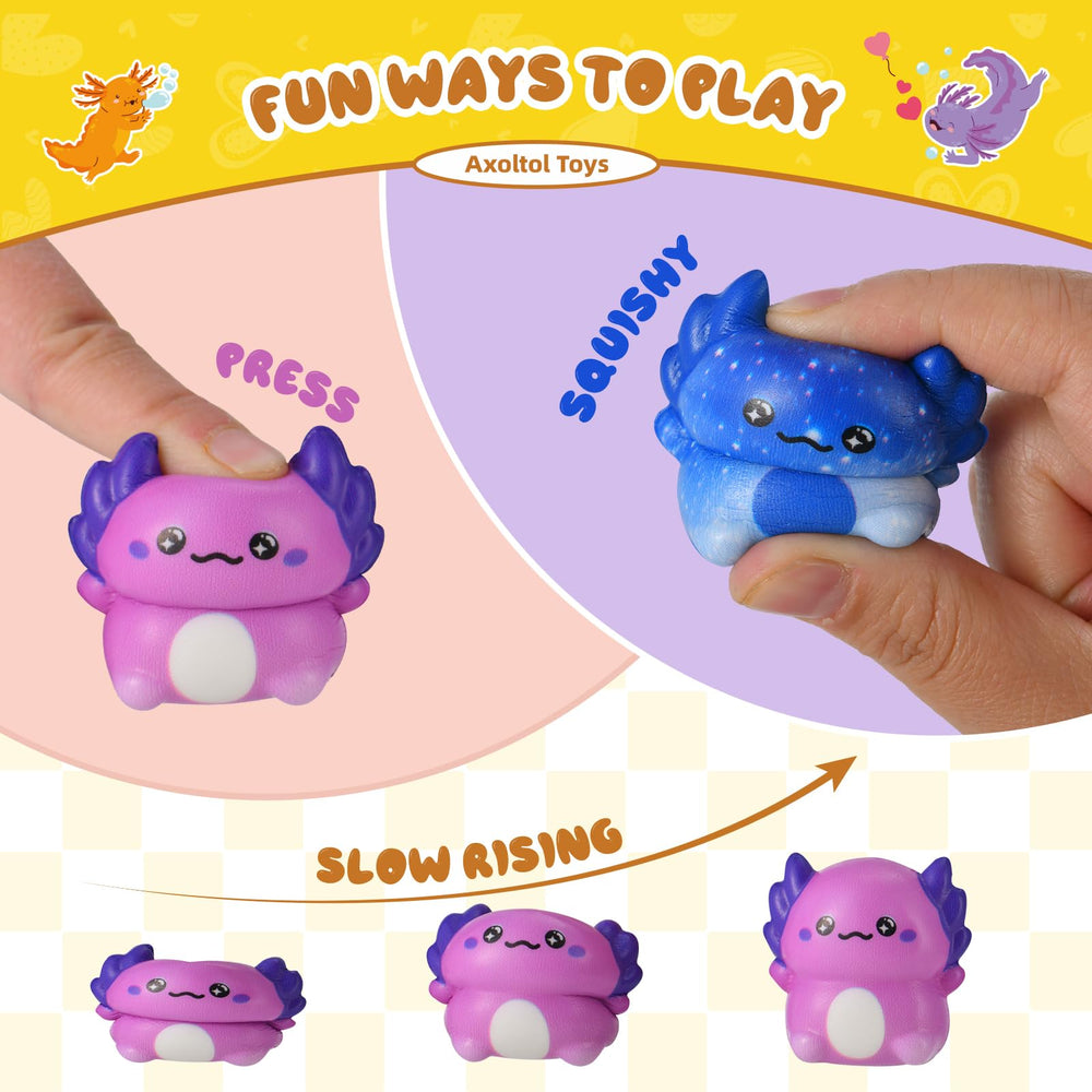 YBSOP Axolotl squishy close-up showing soft, durable PU material