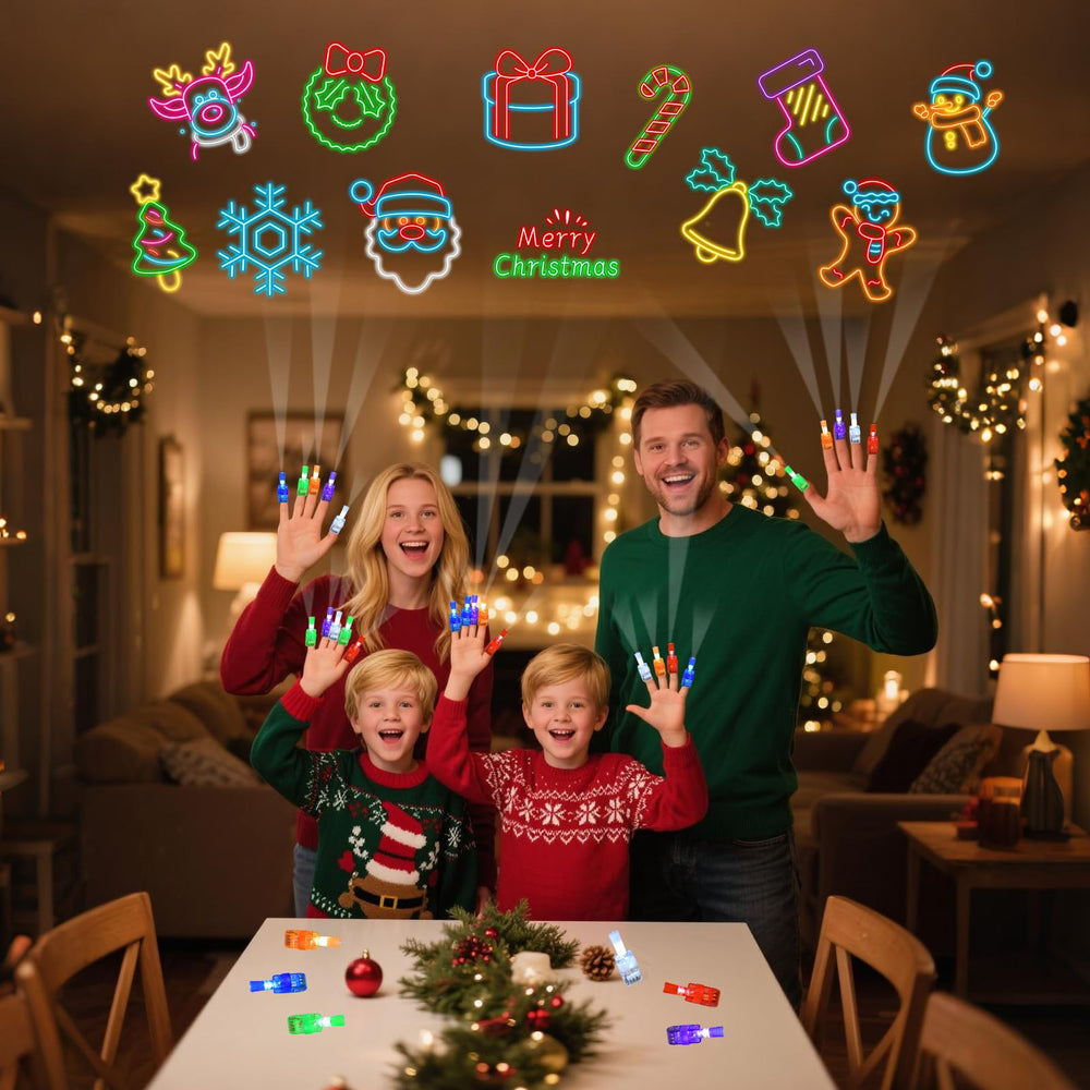 YBSOP Santa Claus neon finger light adds playful glow to celebrations and costumes.
