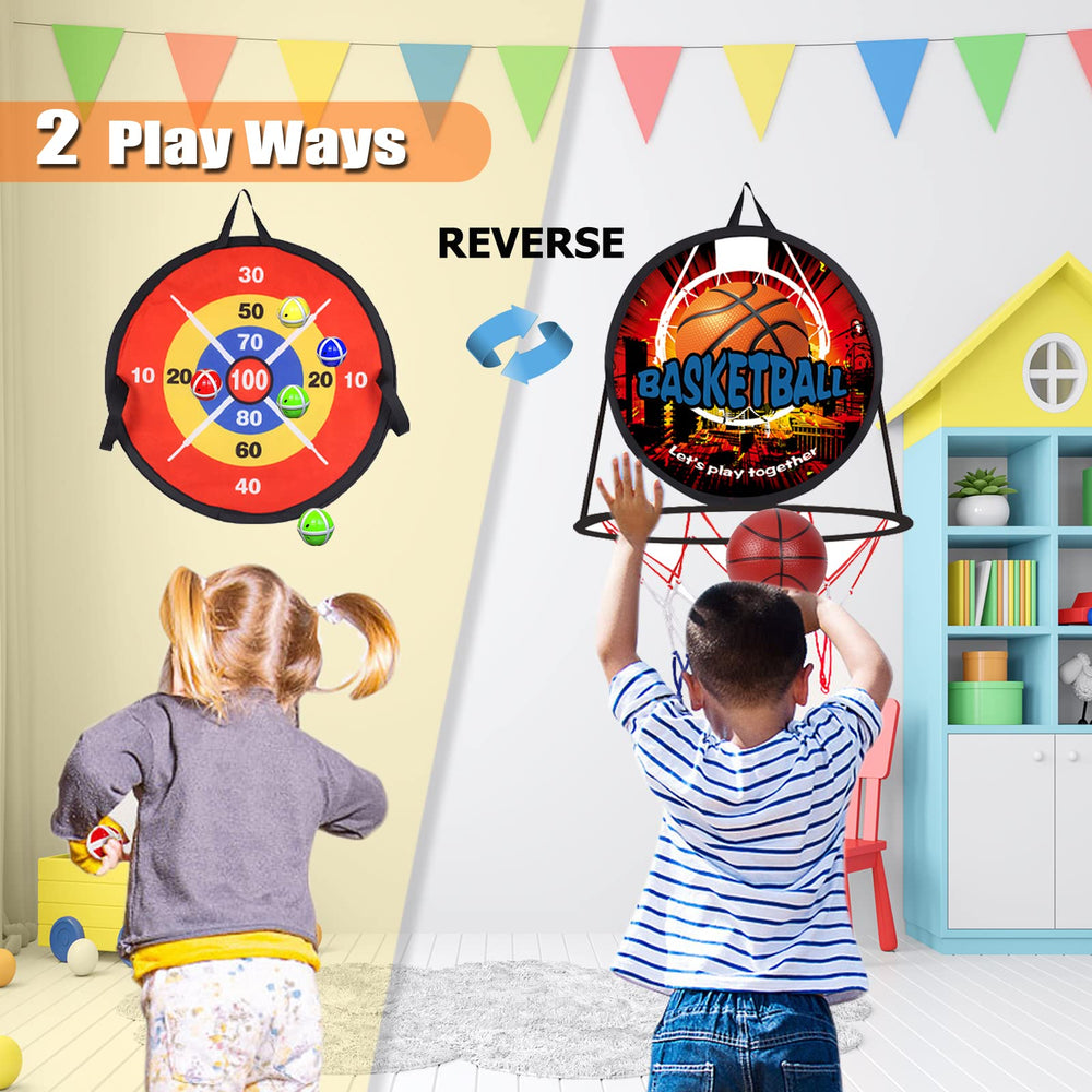 Ycosin sticky balls for multi-player dart game.