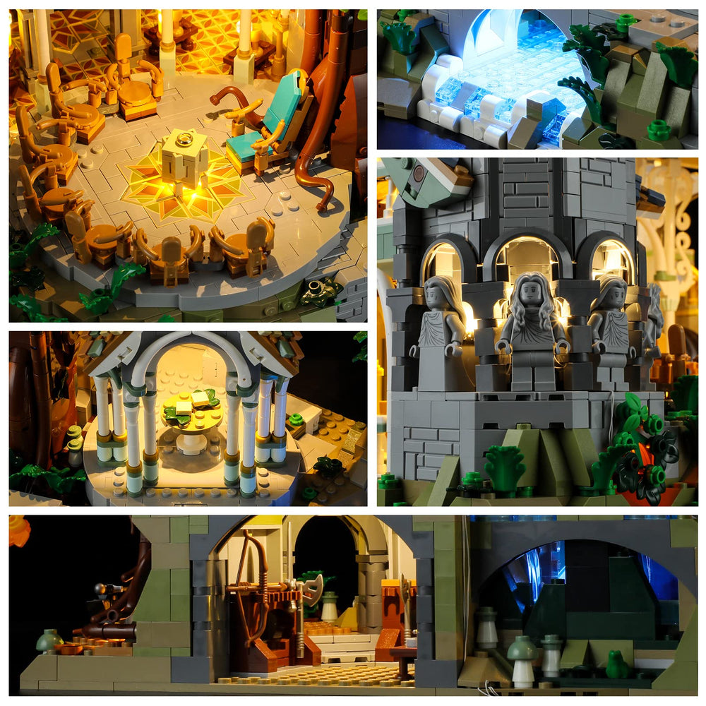 YEABRICKS Rivendell LED kit QR tutorials simplify beginner installation.