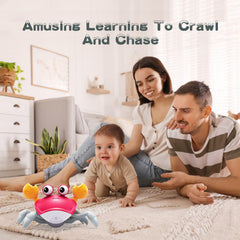 Yeaye Crawling Crab toy uses obstacle sensor to encourage crawling.