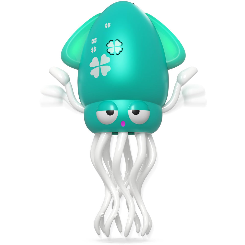 Yeaye Dancing Squid toy in action during tummy time for movement.