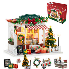 Yeconire Christmas miniature dollhouse kit ready for DIY crafting and festive décor.