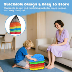 YEE BY ONE spinner game adds challenge and variety to stepping stone play.