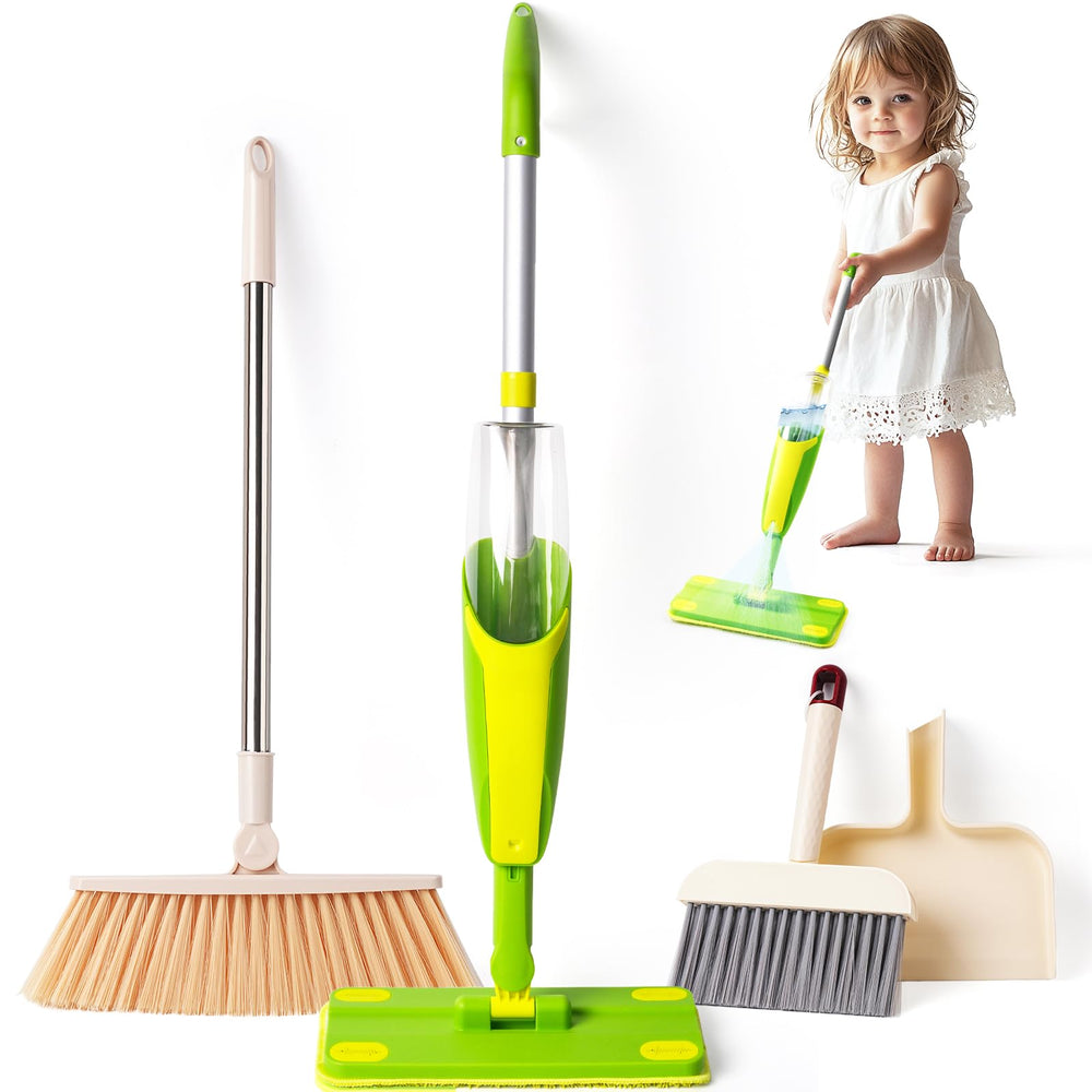Yeeammk Kids Cleaning Toy Set spray mop for imaginative play and fine motor practice.