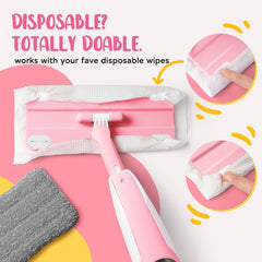 Yeeammk pink mini spray mop teaching time aligns with Montessori-inspired life skills.