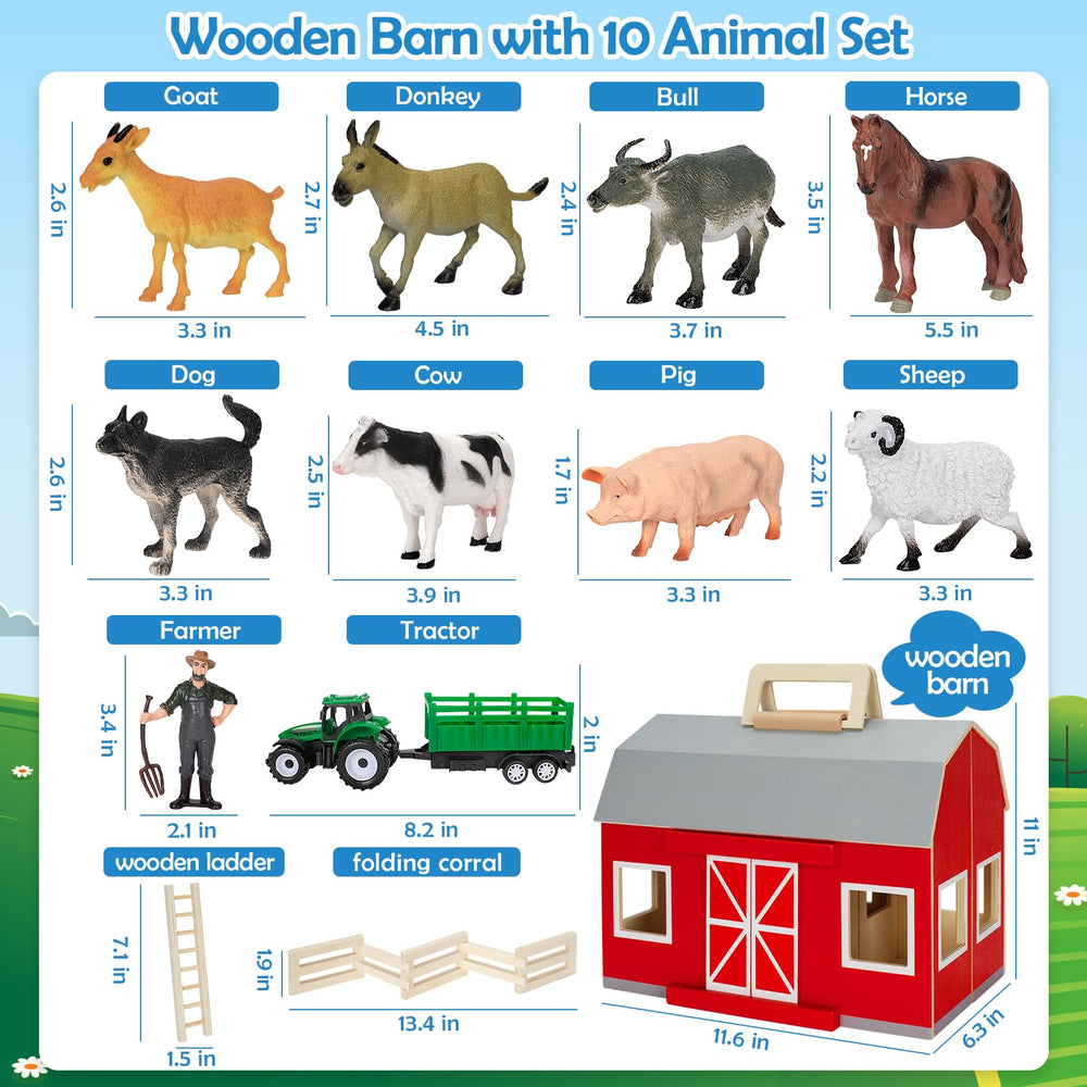 YEEBAY farm playset strengthens color, shape, and spatial awareness through pretend play.