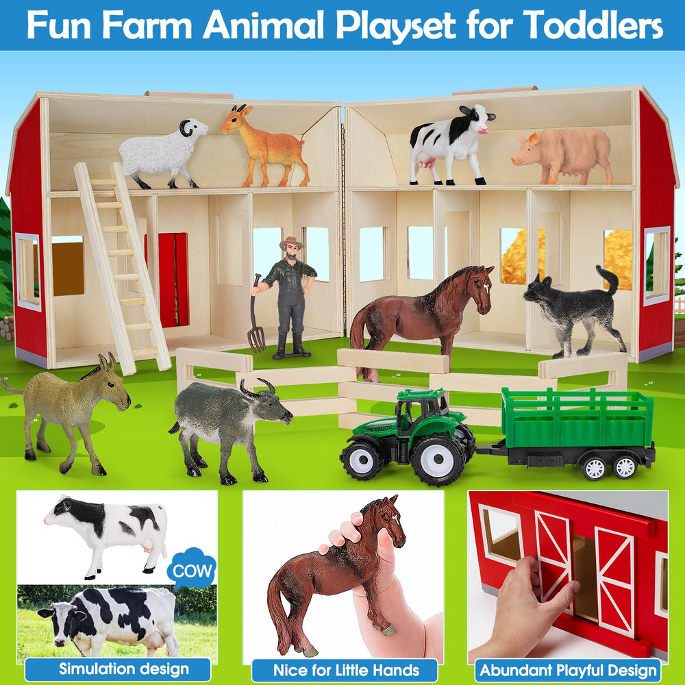 YEEBAY wooden ladder adds climbing play for toddlers and sequencing.