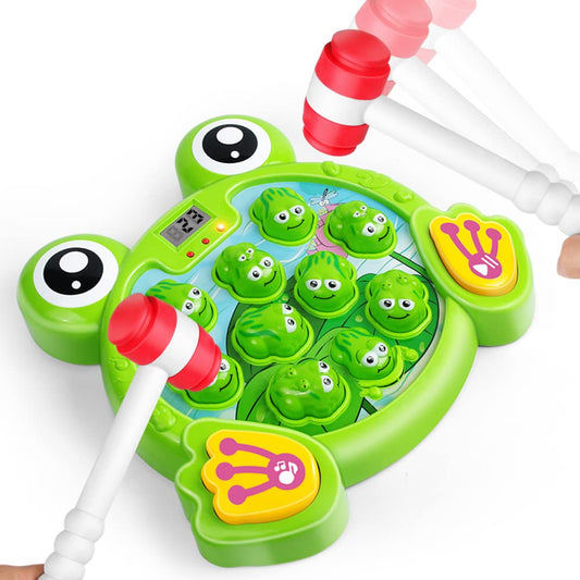 Yeebay Whack A Frog game with two hammers engaging kids in coordinated play.