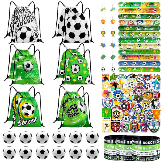 Yeepestmi soccer drawstring bags with six designs, ideal for party favors and reuse.