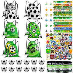 Yeepestmi soccer drawstring bags with six designs, ideal for party favors and reuse.