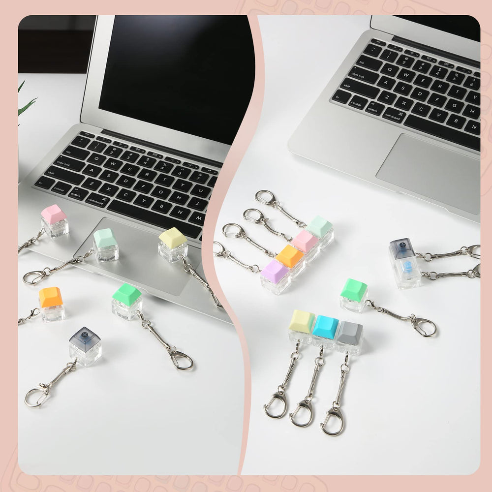 Yeetec fidget keyboard keychain compact size fits pockets and bags
