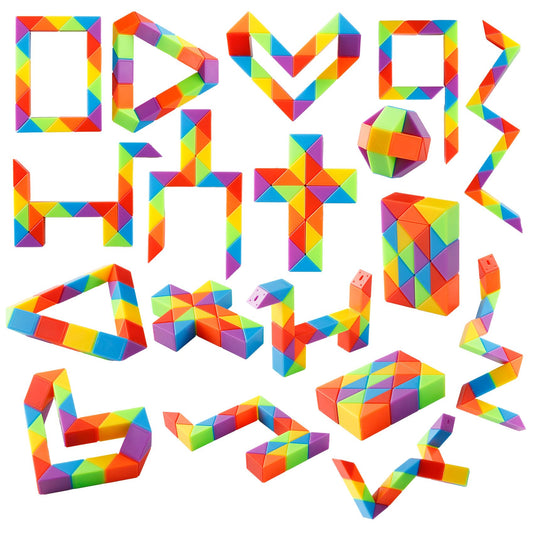 Yeetec rainbow snake cube assembly in action for creative play and focus