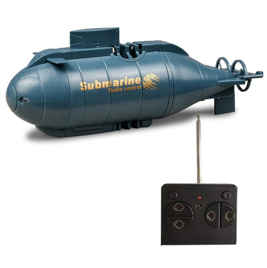 YEIBOBO 6-channel mini RC submarine, blue side view, great for bath time exploration.