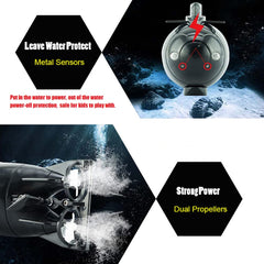 YEIBOBO! 6-channel RC submarine diving mode with dual motors for stable underwater motion.