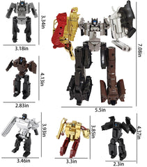 YEIBOBO! mini transforming robot combined creates a larger robot for teamwork.