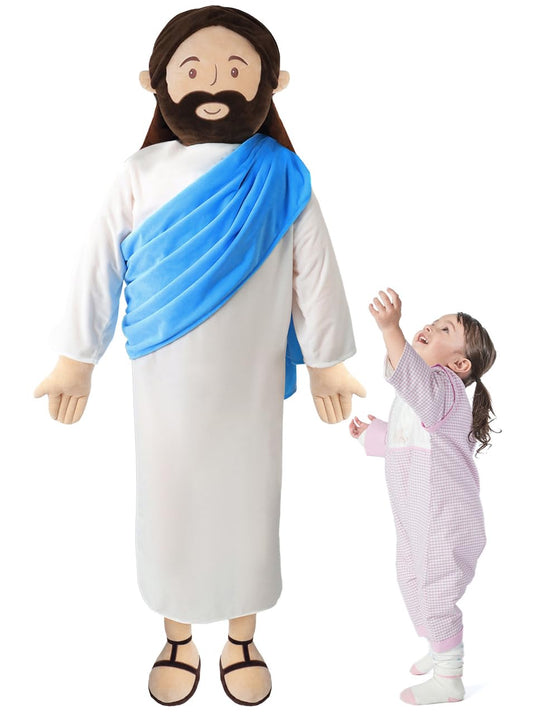Yelakey giant Jesus plush 6ft full view showing a calming decorative centerpiece