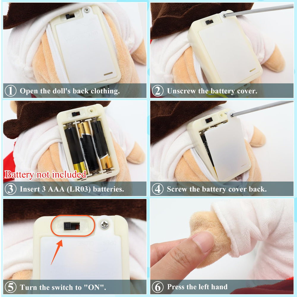 Yelakey Jesus plush easy battery access for quick setup