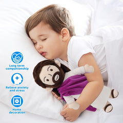 Yelakey Jesus plush face close-up showing soft fabric for comforting hugs.