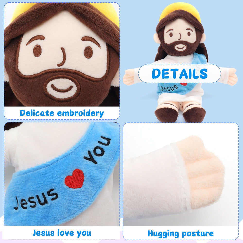 Yelakey Jesus Plush fits nicely in kids rooms as a friendly decor and cuddle buddy.