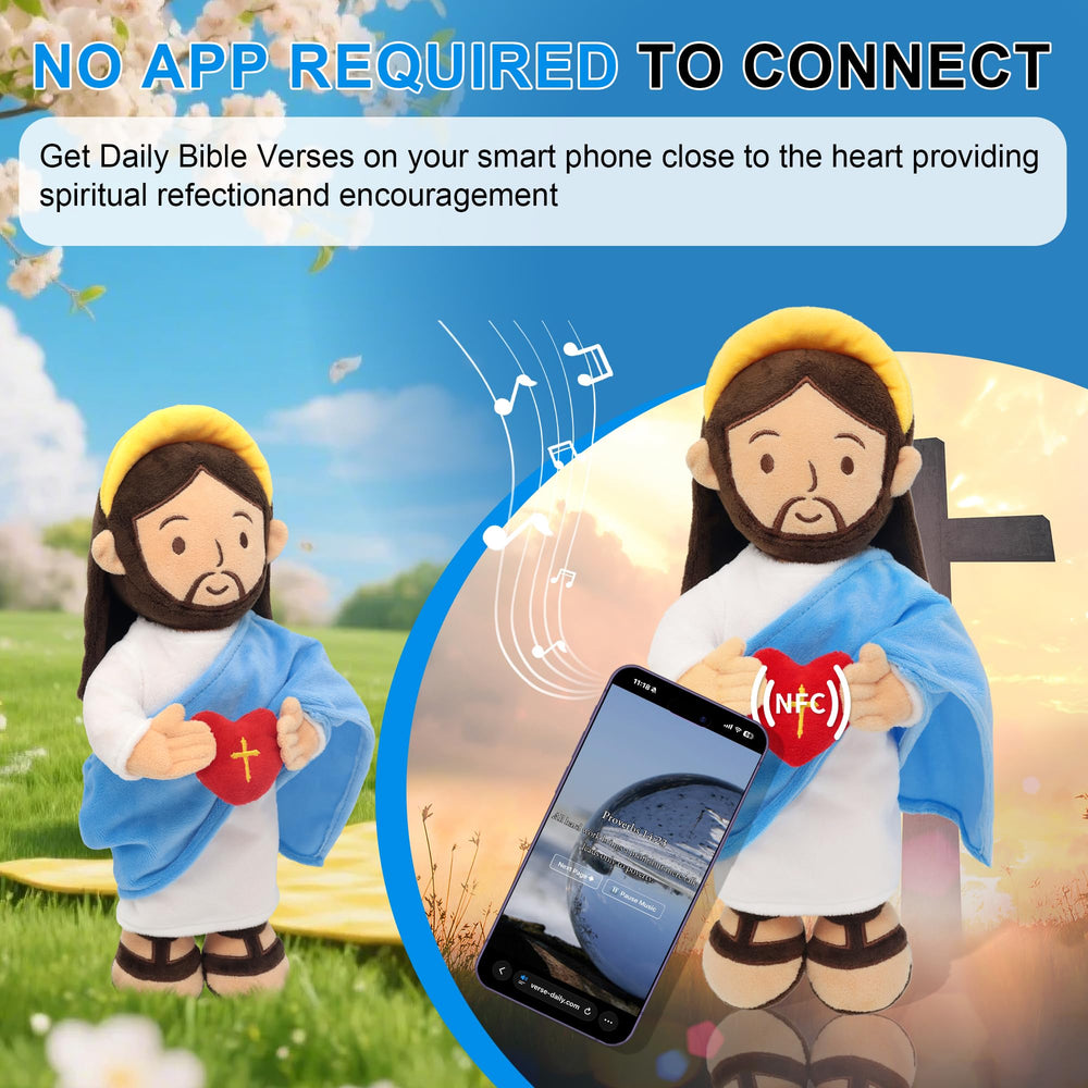 NFC verse playback on Yelakey Jesus plush, no app required