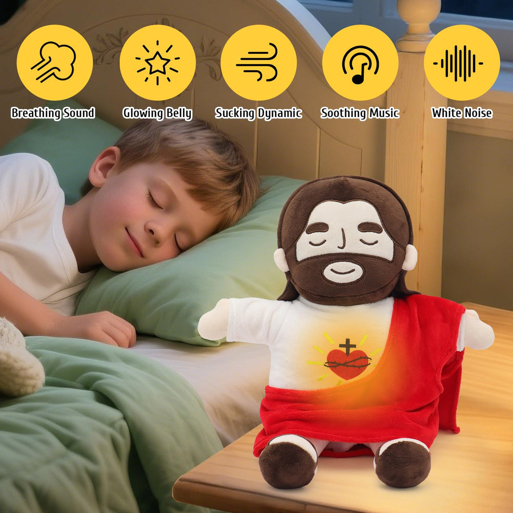 Yelakey Jesus plush crafted from soft polyester for cozy hugs.