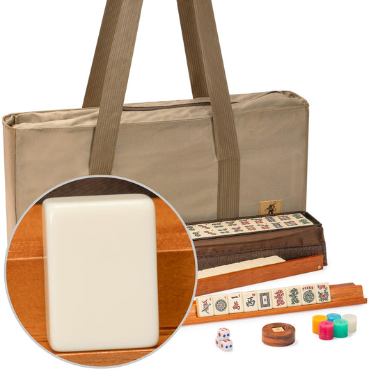 Yellow Mountain Imports Mojave Mahjong set in ivory case ready for family play