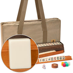 Yellow Mountain Imports Mojave Mahjong set in ivory case ready for family play