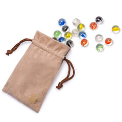 Yellow Mountain Imports 16mm marbles ready for Chinese checkers and other marble games.