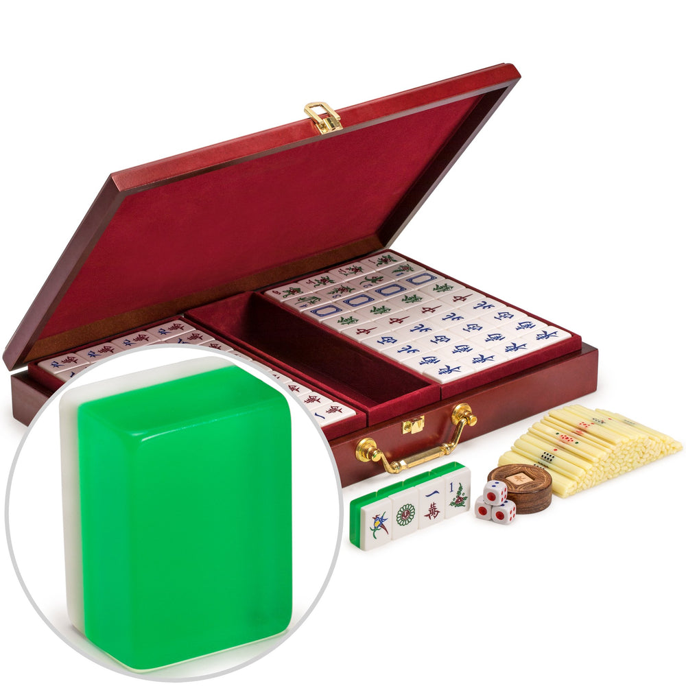 Yellow Mountain Imports emerald tiles for authentic traditional Mahjong gameplay