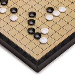 Go board laid flat after unfolding for comfortable 19x19 play.
