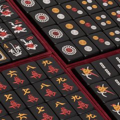Yellow Mountain Imports Jet Set dice, ready for traditional mahjong rounds