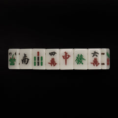 Yellow Mountain Imports Mahjong Mini-Tiles Bracelet tiles close-up, scratch-resistant acrylic.