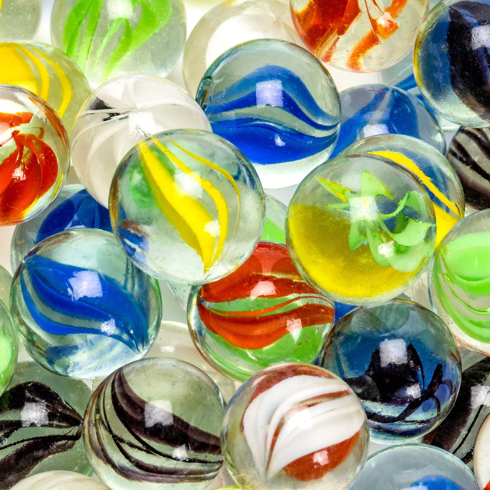 Yellow Mountain Imports marble run-compatible marbles for creative construction play.