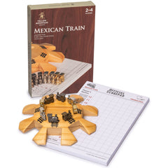 Yellow Mountain Imports Mexican Train hub centerpiece with sturdy wooden design for stable play