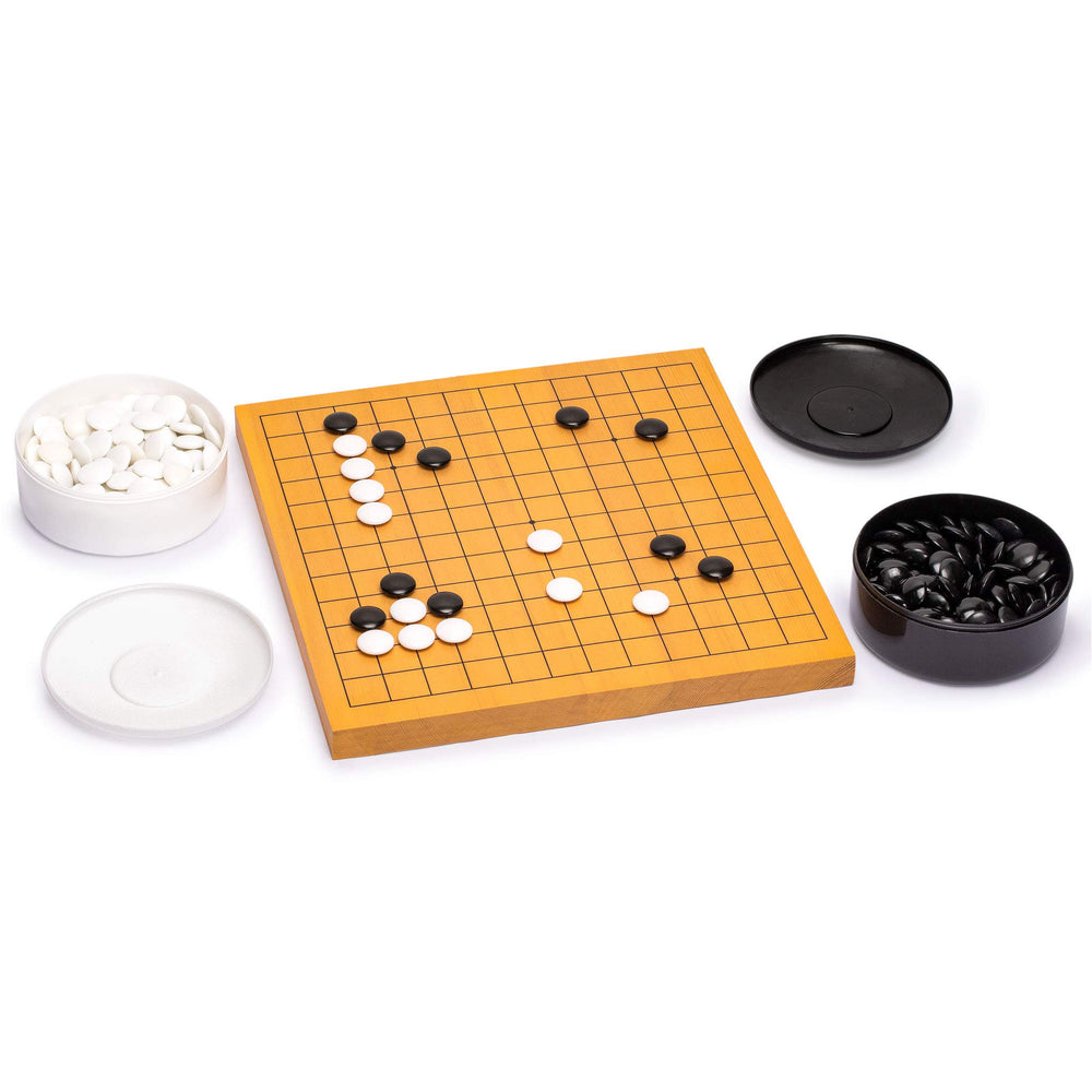 Yellow Mountain Imports Shin Kaya 13x13 beginner board with smooth veneer for strategic play.