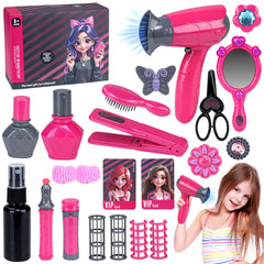 Yellow River Beauty Hair Salon Playset 22-piece kit for creative pretend styling