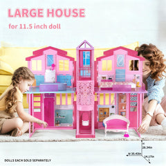 Yellow River foldable doll house design for easy storage after playtime