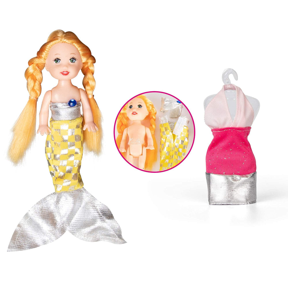 Yellow River mermaid princess doll crown elevates royal storytelling moments.