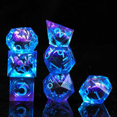 YEMEKO Polyhedral resin dice set, seven-piece D&D compatible kit.
