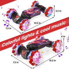 YEMIAI gesture-sensing RC stunt car drift action demonstrates smooth sideways steering.