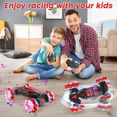 YEMIAI gesture-sensing RC stunt car packaging includes controller and battery.